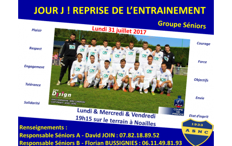 [Seniors] Jour J - Reprise de l'entrainement