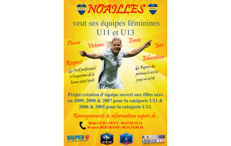 Des féminines en U11 et U13, on va y arriver