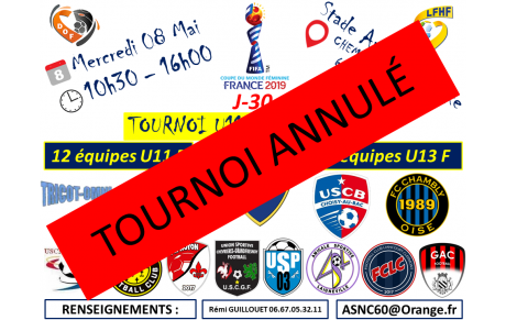 Communiqué du club : Tournoi U11 &amp; U13 Féminine