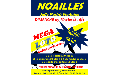 Grand Loto le DIMANCHE 9 Février