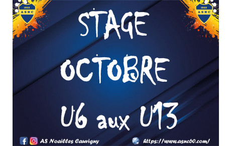 [U6 aux U13] Stage Octobre 