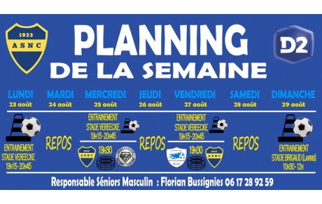 Modification du Planning Séniors