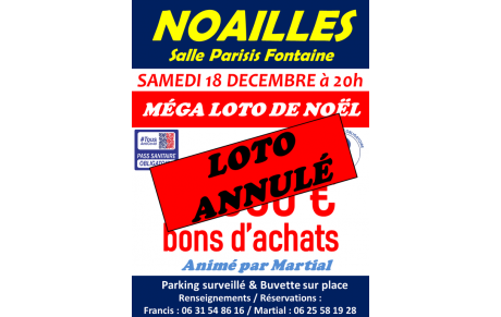 Loto du samedi 18 Décembre annulé
